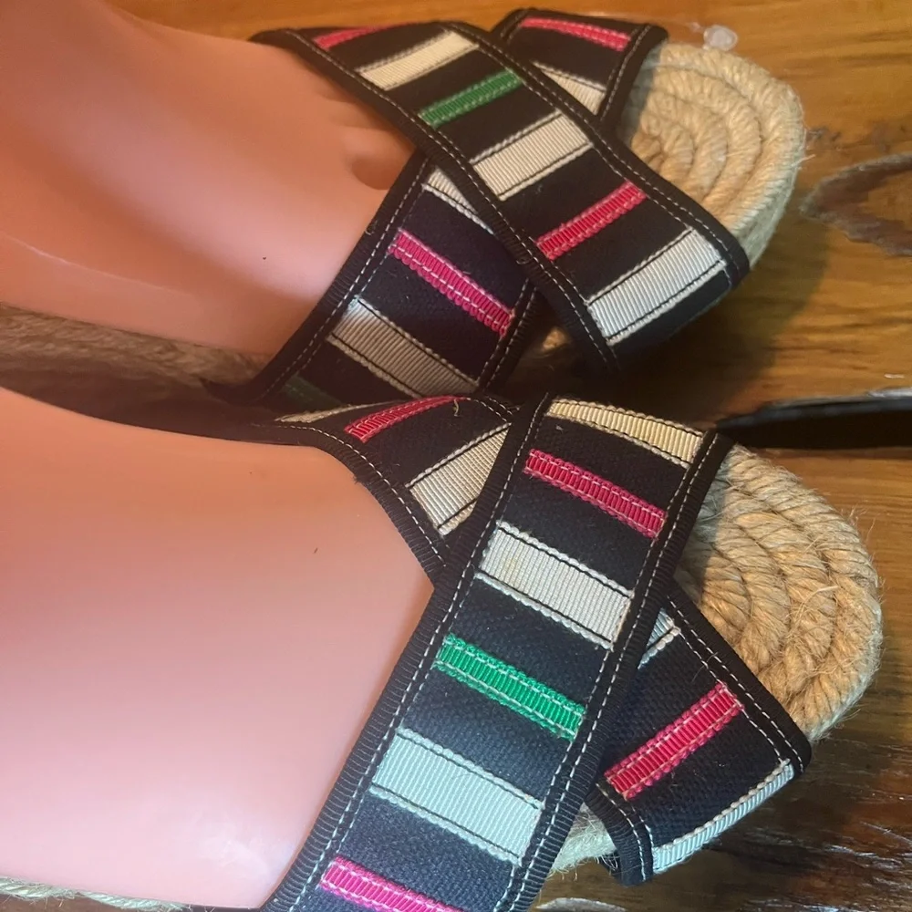 Marc by Marc Jacobs Striped Espadrille Wedge Sandals Size 40 (US 9.5)